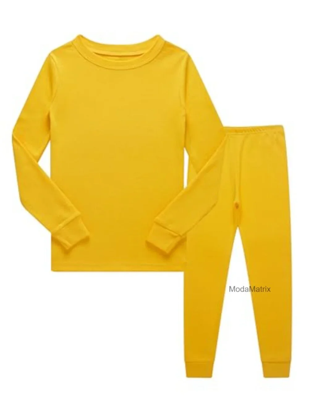 100% Cotton Kids Pajama Set Snug Fit Long Sleeve Two-Piece Sleep Tee and Pants
